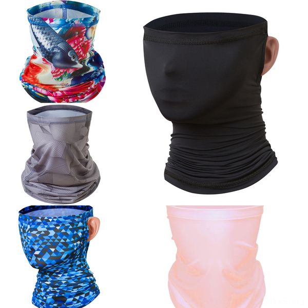 

zwiyt windproof head scarf fishing mtb bike cycling face mask full uv protection hiking ski multifunction mask scarf bandana headwear, Black