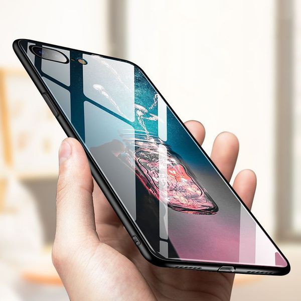

[tongtrade] tempered glass case for iphone 11 pro x xs max 8 7 6s 5s plus painted landscape starry sky glass shell huawei p30 cover case
