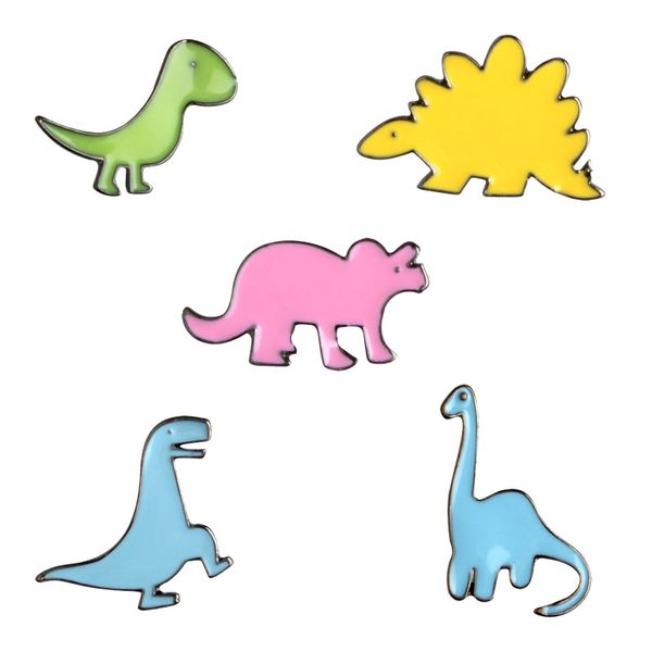 

tricera stegosaurus a variety of dinosaurs cute personality special creative brooch jewelry gifts for girls children, Gray