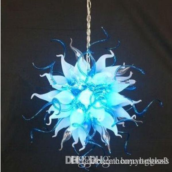 

new style art glass american blue flower chandelier hand made blown glass chandelier custom light