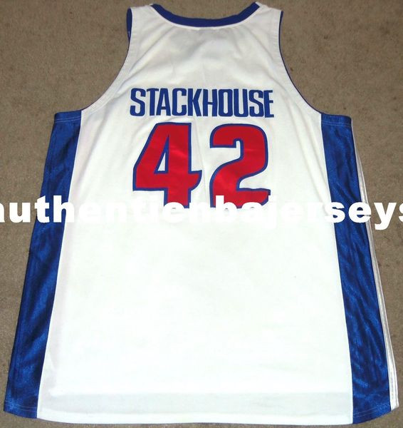 

new jerry stackhouse #42 sewn nk jersey sewn mens vest size xs-6xl stitched basketball jerseys ncaa, Black;blue