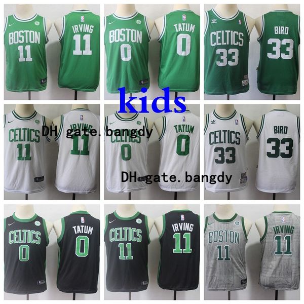 

kid boston celtics nba youth kyrie irving 11 jayson 0 tatum jaylen 7 brown gordon 8 hayward larry 33 bird stock basketball jerseys, Black;red