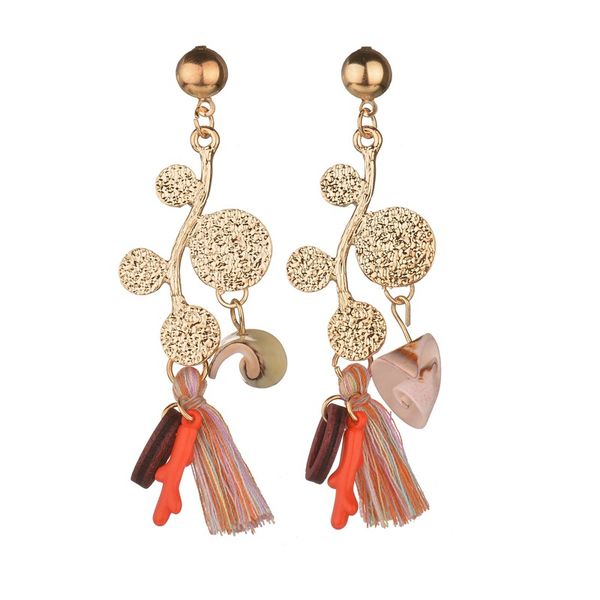 

2019 new fashion personality zinc alloy long section shell earrings tassel earrings for women female jewelry e1730, Golden