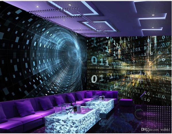 

3d wallpaper custom p mural stereo technology time tunnel bar ktv mural background wall murals wallpaper 3d landscape wall tapestry 3d