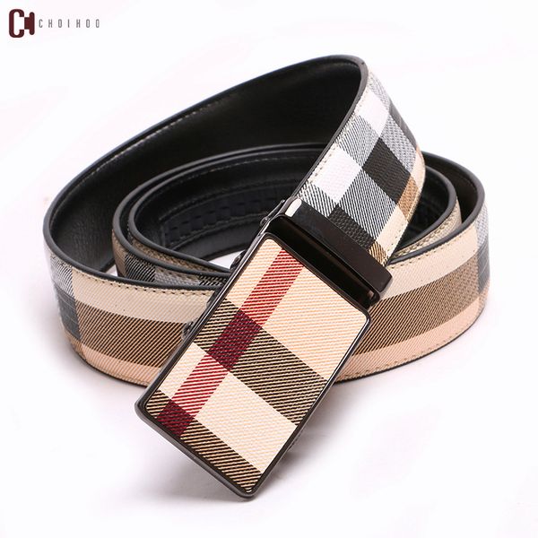 

men belt automatic genuine leather luxury yellow belt men's belts automatic buckle belt cummerbunds male, Black;brown