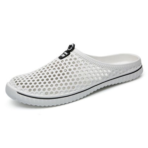 

summer men shoes slippers 2018 new hollow out breathable beach sandals casual slip on flip flops sandalia zapatos hombre, Black