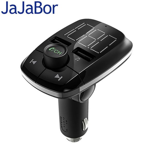 

jajabor bluetooth car kit handsfm transmitter support u disk micro sd card playback car mp3 player dual usb auto charger