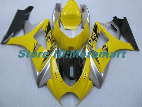 Motorcycle Fairing Kit para Suzuki GSXR1000 K7 07 08 GSXR 1000 2007 2008 ABS Amarelo Black Feeterings Set + Presentes SBC58