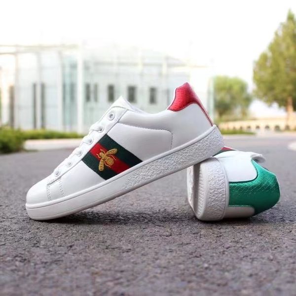 

shpping gucci ace embroidery bee fashion women shoes small white shoes men casual shoes sneakers 36-44, Black