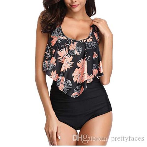

бикини 2019 женщины двухкусочный плюс размер sexy backless холтер цветочные печатных купальники установить лоскутная пляжная pluz размер biq, White;black