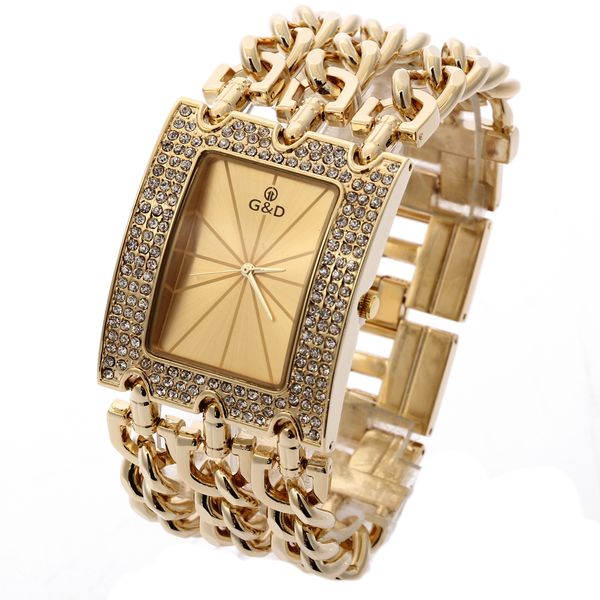 

g&d luxury brand women watch 2019 gold quartz wristwatch ladies bracelet watches relogio feminino reloj mujer dropshipping gift cj191217, Slivery;brown