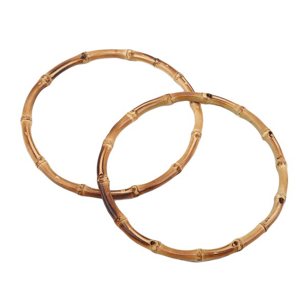 

2pcs/lot round bamboo bag handle diy bags accessories for handcrafted handbag practical bag handles, Black