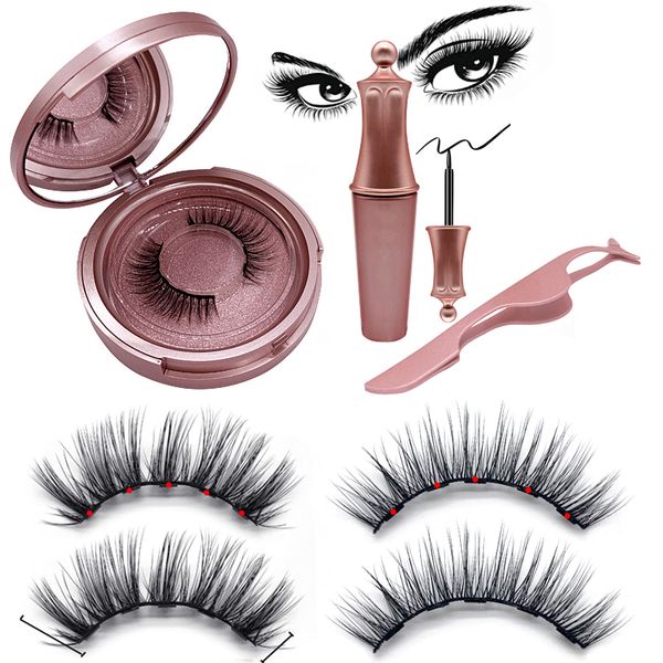 

magnetic eyelashes with 5 magnets 3d mink eyelashes magnetic eyeliner tweezer set natural false makeup beauty tools