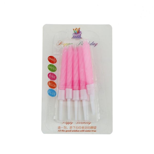 

10pcs / серия красочные свечи кристалл свадебные украшения thread velas pink art день рождения свеча свечи