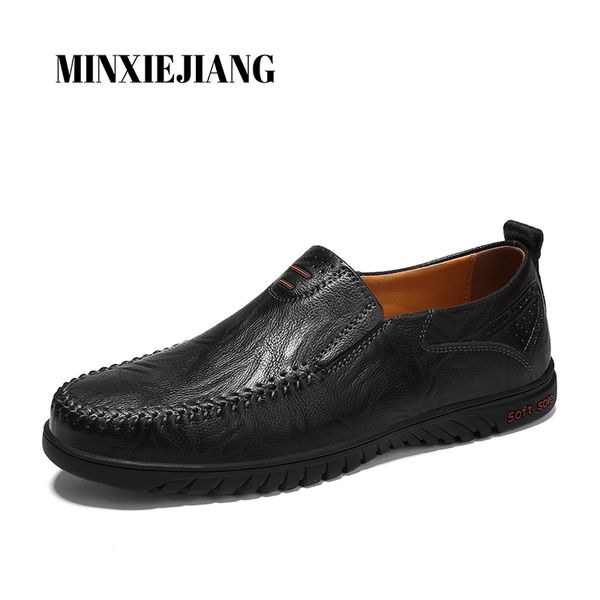 

men's leather shoes casual men loafers handmade fashion shoes breathable loafers flats slipe on size 38-47, Black