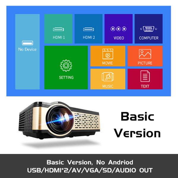 

real tv w5 hd проектор 4000 люменов android wifi bluetooth портативный кинотеатр бимер поддержка 1080p hdmi usb vga av с подарком
