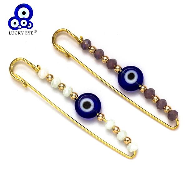 

lucky eye beads evil eye charms brooch & pin simple crystal brooch for women men jewelry crystal buckle clips ey5355 gyxme, Black;gray