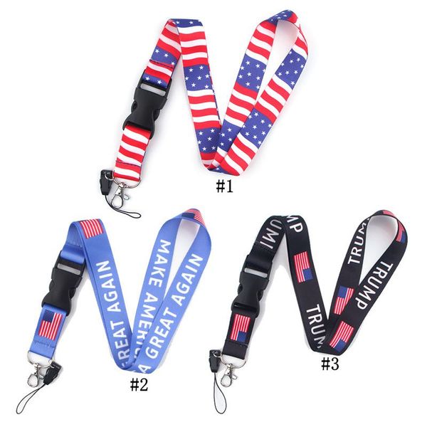 

trump phone lanyard us flag make america again cellphone strap work card necklace strings keychain fashion accessories kha056