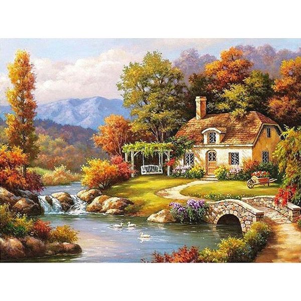 

diy pbn beautiful life arcylic painting by numbers on canvas landscape framed wall pictures art for living room home decoration