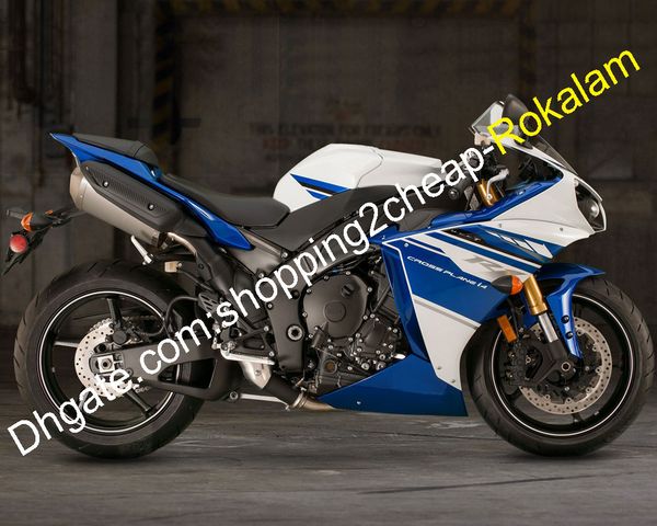 YAMAHA YZF1000 R1 2012 için Cowling Set 2013 2014 YZF 1000 12 13 14 YZF-R1 Mavi Beyaz Motosiklet Perazik Kiti (Enjeksiyon Kalıplama)