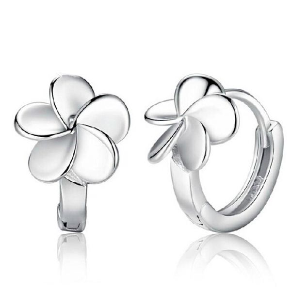 

wholesale 12 pairs silver flower cute simple style small hoop loop huggie earrings fashion jewelry accessories gifts for women, Golden;silver