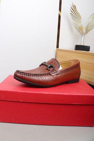 

2020 soft leather men leisure dress shoe part gift doug shoes metal buckle slip-on famous brand man lazy falts loafers zapatos hombre 38-44, Black