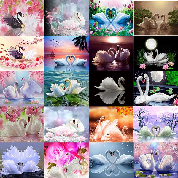 

full drill eternal love diamond painting swan couple diy 5d round diamond mosaic home decor embroidery wedding handicraft gifts