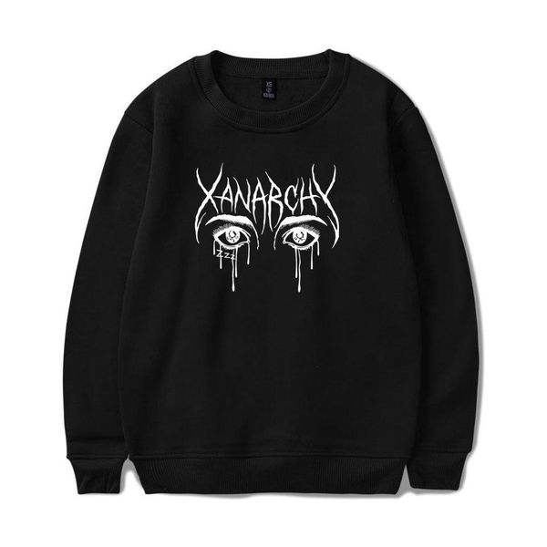 

lil xan xanarchy mens o-neck hoodies fleece spring autumn fall sweatshirts street teenager hiphop pullovers, Black