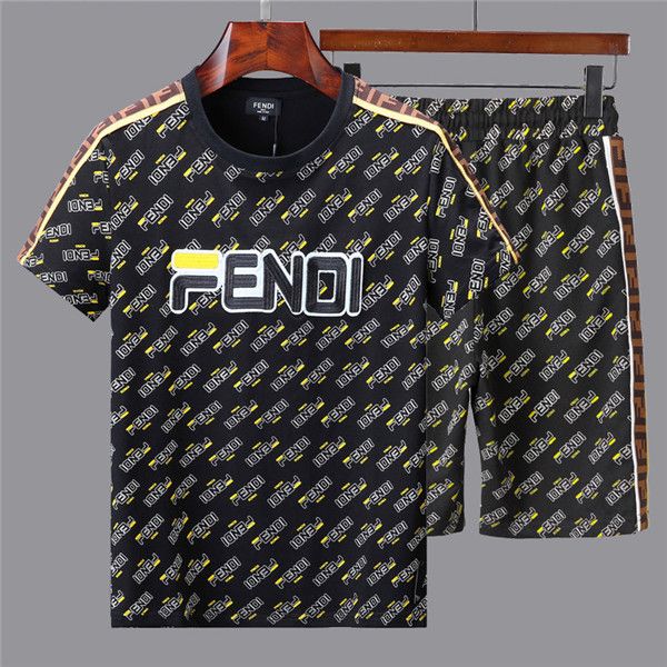 

popular brand new men's summer designer suit letter embroidery luxury shorts clothing set 2 pieces floral sportswear, Gray