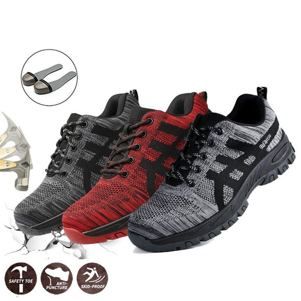 

new men's steel toe cap protective work shoes short boots men steel mid sole safety indestructible shoes outdoor casual sneakers
