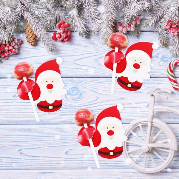 

5set 6x6.5cm kids santa claus penguin lollipop cute gift package decor cards lovely penguin christmas gift package supplies