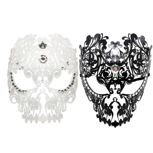 maschera venezia cosplay modello traforato wroughtiron diamante nero bianco maschera travestimento maschera per gli occhi festa regina maschera pieno viso halloween natale