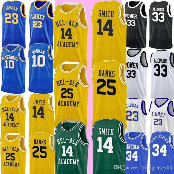 

NCAA 14 Will Smith 25 Carlton Banks Jersey Cheap Magic 33 Johnson College Basketball Jersey stitched Logos S-XXL