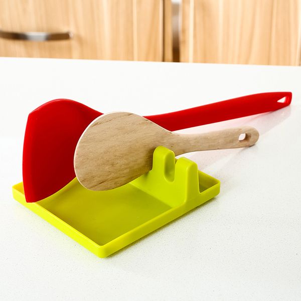 

Kitchen Silicone Spoon Rest Utensil Heat Resistant Spatula Holder Spoon Rests Pot Clips Kitchen Cooking Tools