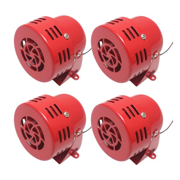 

4pcs 12v metal car rv 1950's electric driven air raid siren horn alarm red