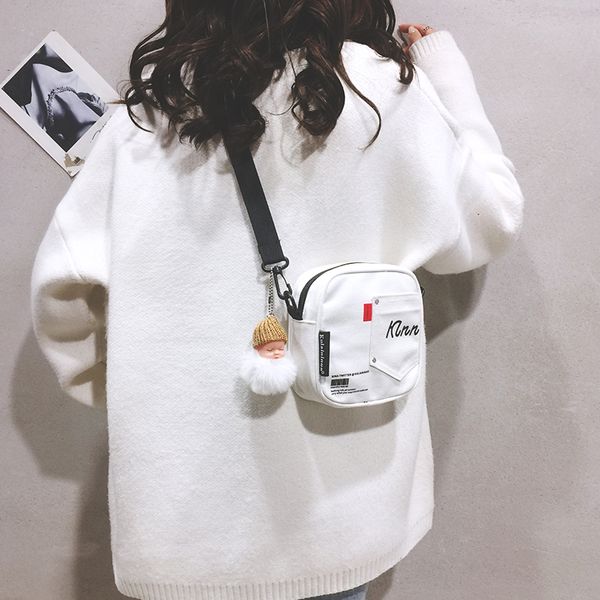 

canvas pouch women's bag new 2019 personality small square bag casual shoulder messenger tide