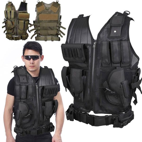 

tactical vest military combat assault paintball aisoft hunting vest camo hunting vest outdoor sports special forces rig top, Black;green