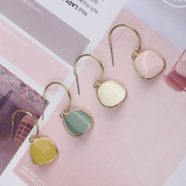

manxiuni 2019 new ladies earrings fashion simple earrings pendant acrylic metal earrings women's party dating jewelry, Silver