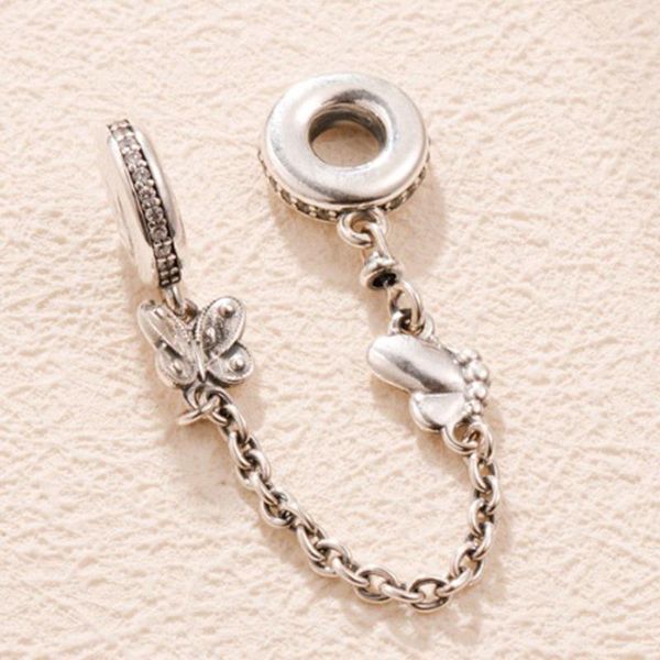 

dropshipping 925 sterling silver pandora bracelets charm chain-beads decorative safety-chain 925-sterling-silver insect, Black