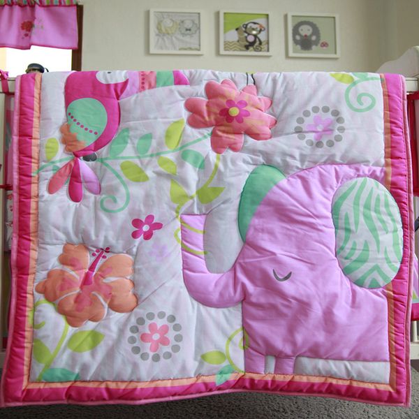 

baby organizer 7pcs baby crib bedding set pink cot bed for infant comforter crib sheet dust ruffle