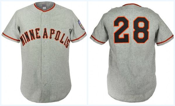 

minneapolis millers 1951 road jersey any player or number stitch sewn all stitched baseball jerseys, Blue;black
