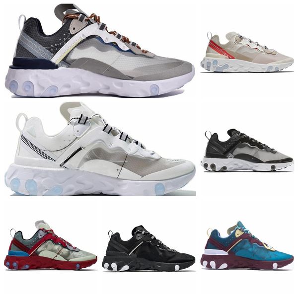 

2019 epic react element 87 undercover men running shoes undercover green stripe black women designer shoes sport sneakers 5.5-11