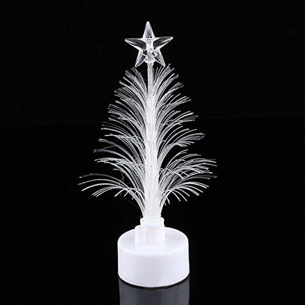 

colored fiber optic led light-up mini christmas tree with star battery powered dropshipping fas