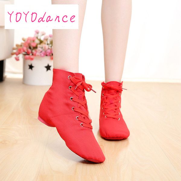 

new discount woman's men's jazz dance shoes lace up boots woman men jazz sneaker dance shoes red black boots wholesale