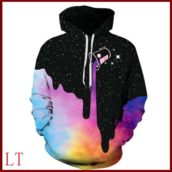 

men's sweatshirt casual 3d creative dart target round neck hoodie printing men casual long sleeve color sweatshirt, Black