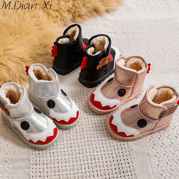 

kids shoes winter baby girls boys snow boots warm outdoor children boots waterproof non-slip kids plush cotton shoes, Black;grey