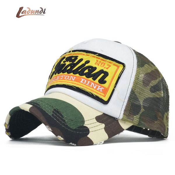 

summer camo baseball cap women men camouflage baseball hats snapback bone trucker mesh cap pentagram dad casquette hat, Blue;gray