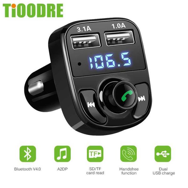 

fm transmitter aux modulator bluetooth handscar kit car audio mp3 player with 3.1a quick charge dual usb charger hot