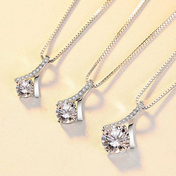 

boeycjr 925 silver 0.5ct / 0.8ct / 2ct d ожерелье цвета муассанит vvs обручальное elegant wedding подвеска для женщин подарок на юбилей