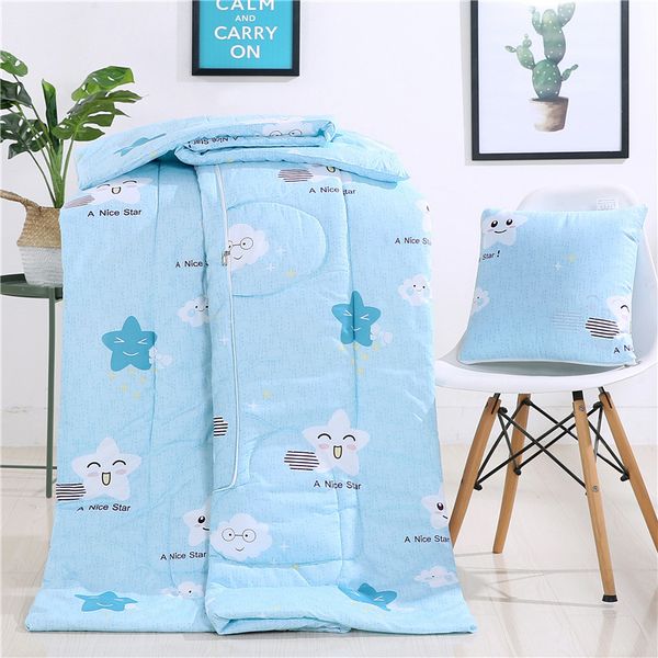 

pillow cushion blanket 2 in 1 printed flowers blankets for beds car soft summer 100% cotton throw blankets bed cover 100x150cm